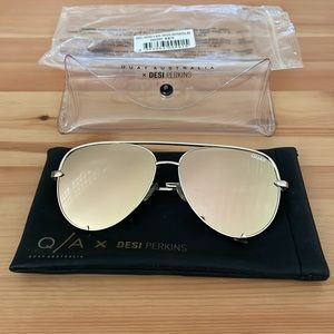 Quay Australia x Desi Perkins High Key Sunglasses in Gold